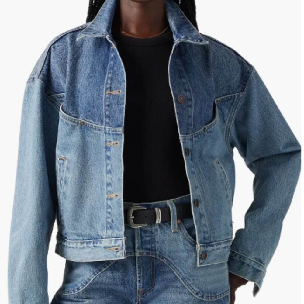 Levi’s Premium Shrunken 90s Western Denim Jacket Indigo NWT XS - Picture 2 of 11